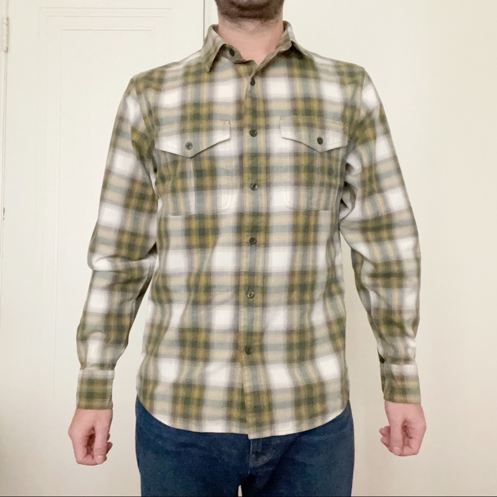 The North Face Flannel Button Down Shirt Green Men’s Size Small